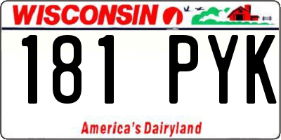 WI license plate 181PYK