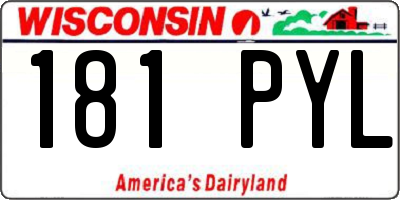 WI license plate 181PYL