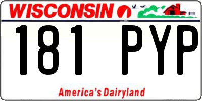 WI license plate 181PYP
