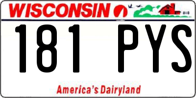 WI license plate 181PYS