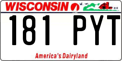 WI license plate 181PYT
