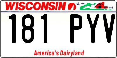 WI license plate 181PYV