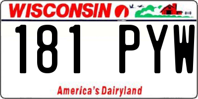 WI license plate 181PYW