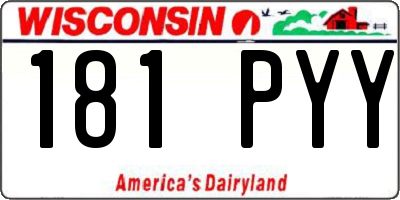 WI license plate 181PYY