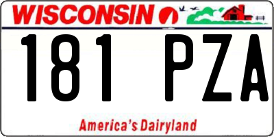 WI license plate 181PZA