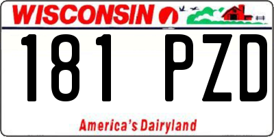 WI license plate 181PZD