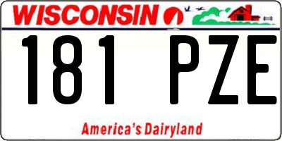 WI license plate 181PZE