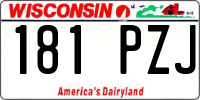 WI license plate 181PZJ