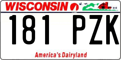 WI license plate 181PZK
