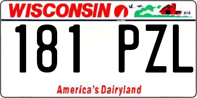 WI license plate 181PZL