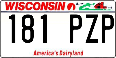 WI license plate 181PZP
