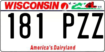 WI license plate 181PZZ