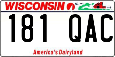 WI license plate 181QAC