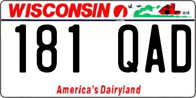 WI license plate 181QAD