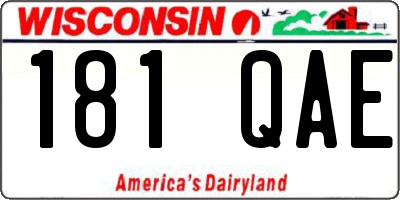 WI license plate 181QAE