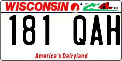WI license plate 181QAH
