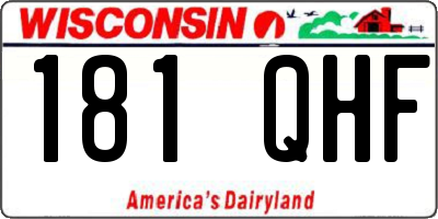 WI license plate 181QHF