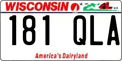 WI license plate 181QLA