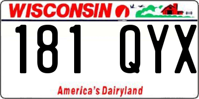 WI license plate 181QYX