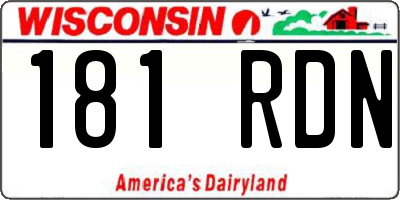 WI license plate 181RDN
