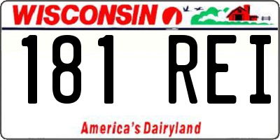 WI license plate 181REI