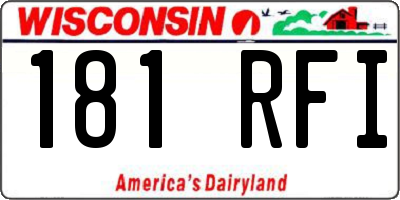 WI license plate 181RFI