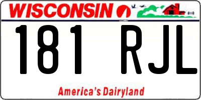 WI license plate 181RJL