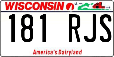 WI license plate 181RJS