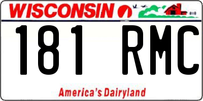 WI license plate 181RMC