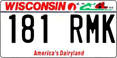 WI license plate 181RMK