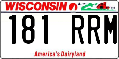 WI license plate 181RRM