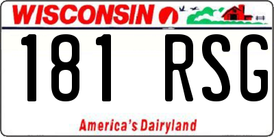 WI license plate 181RSG