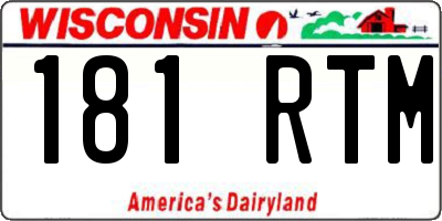 WI license plate 181RTM