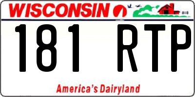WI license plate 181RTP