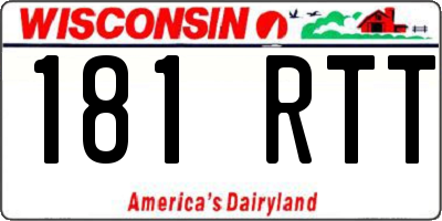 WI license plate 181RTT