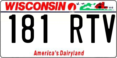 WI license plate 181RTV