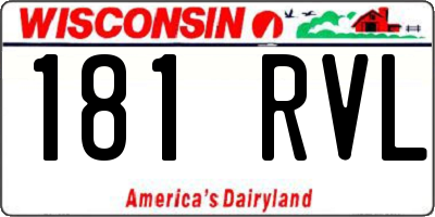 WI license plate 181RVL