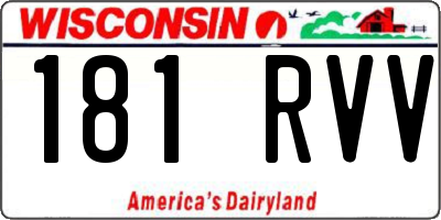 WI license plate 181RVV