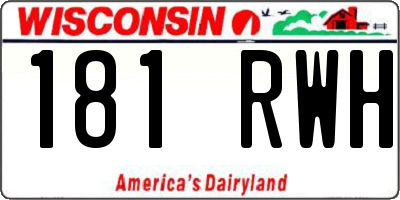 WI license plate 181RWH