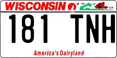 WI license plate 181TNH