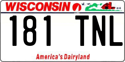 WI license plate 181TNL