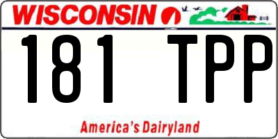 WI license plate 181TPP