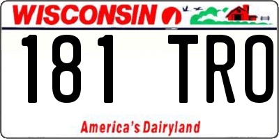 WI license plate 181TRO
