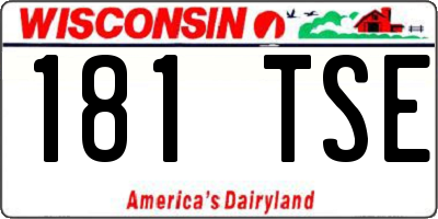 WI license plate 181TSE