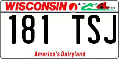 WI license plate 181TSJ