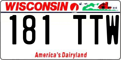 WI license plate 181TTW