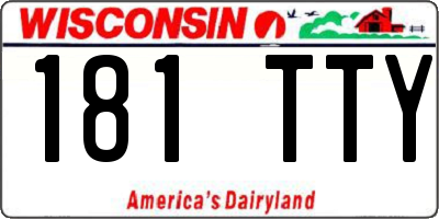 WI license plate 181TTY