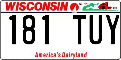 WI license plate 181TUY