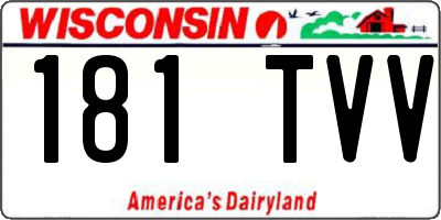 WI license plate 181TVV