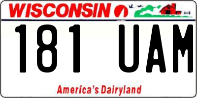 WI license plate 181UAM